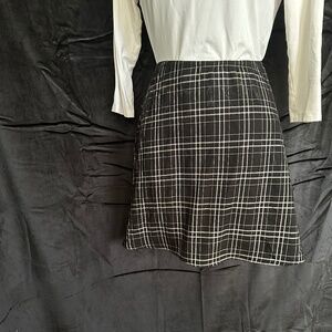 Lisa Kai Black and white plaid mini skirt, size S